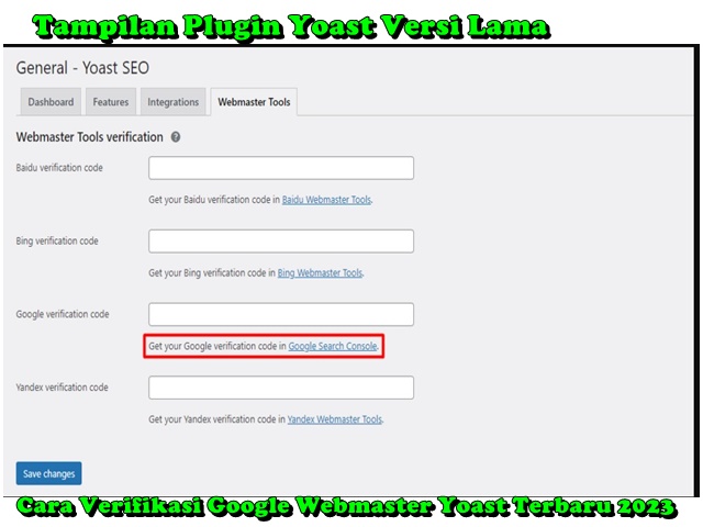 Tampilan plugin Yoast versi lama